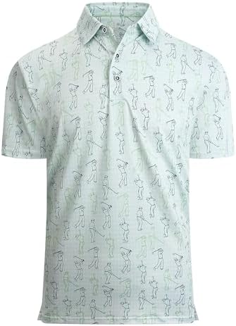 Alex Vando Mens Golf Shirt Moisture Wicking Print Performance Polo Shirt by AlexVando