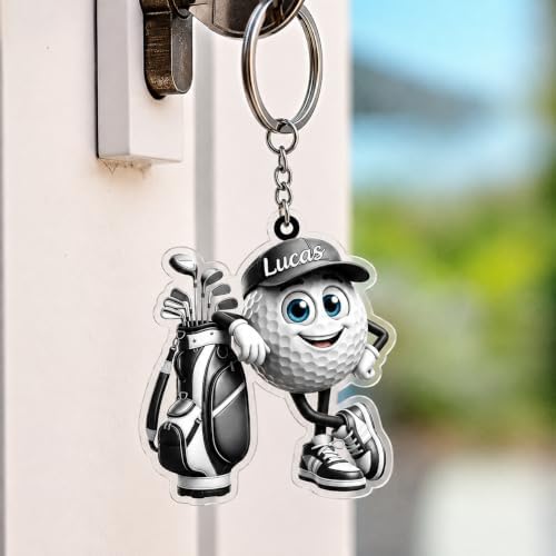 LASFOUR Personalized Golf Player Keychain, Golf Ball Gift - Image 7