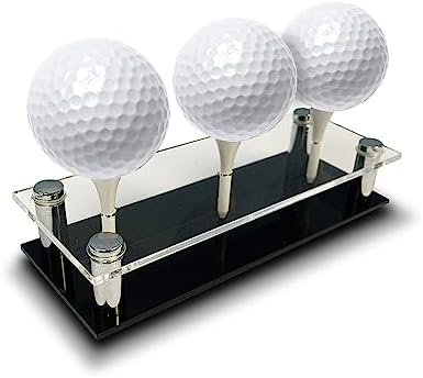 USA Company - Acrylic Golf Ball Display Stand | Holds 3 Golf Balls | Acrylic by Make-A-Ball