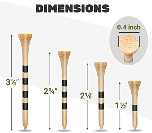 SAPLIZE Bamboo Golf Tees Pack of 100 or 150, Four Size Options, Stable and - Image 5