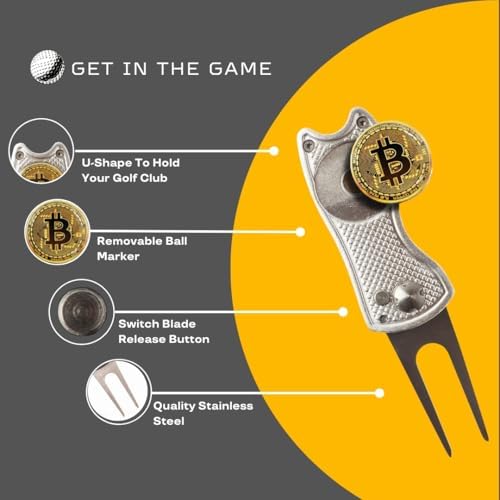 Bitcoin Golf Divot Tool, 3-in-1 Multitool, Magnetic Ball Marker - Image 2