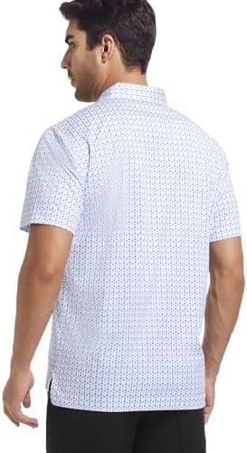 Alex Vando Mens Golf Shirt Moisture Wicking Classic Print Golf Shirts - Image 4
