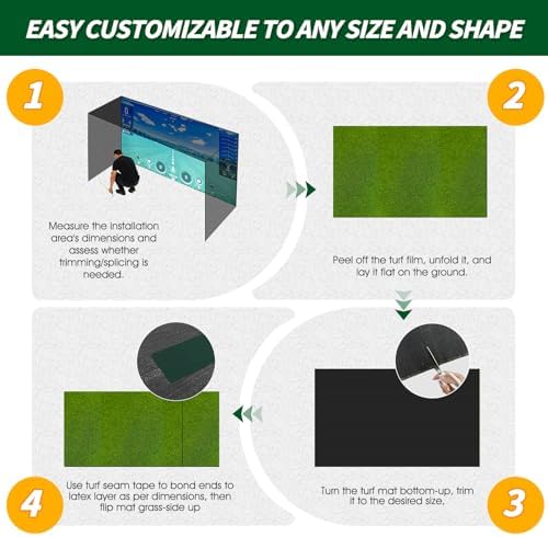 Golf Simulator Turf Mat, 0.6in Golf Practice Mat Artificial Grass Turf Lawn - Image 5
