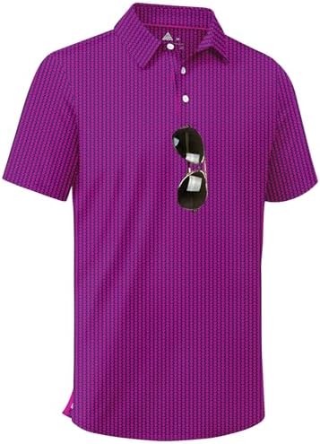 ZITY Men's Golf Shirts Short Sleeve Print Patterns Casual Collared Polo by ZITY