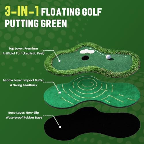 Pool Golf Floating Putting Green: Outdoor Chipping Game Set - Image 3