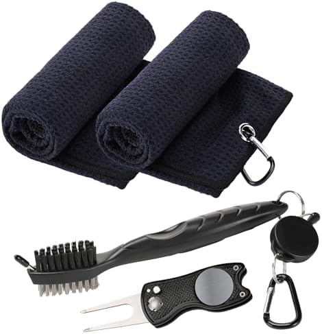 Aulock Golf Towel and Brush Set, Microfiber Towels by Aulock