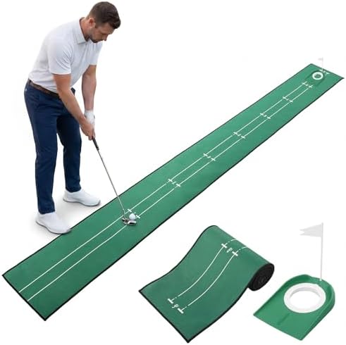 Foilswirl 11 Inch Golf Putting Mat, 1/2 Pcs Training Aid by Foilswirl