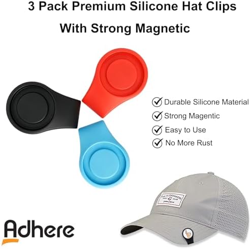 Adhere Golf Hat Clip Golf Ball Marker Holder Magnetic Golf Cap Clips Without - Image 4