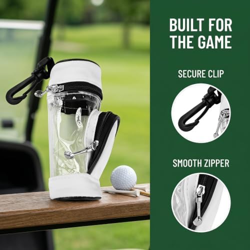 Portable Clear PU Golf Ball Pouch Mini Golf Tee Holder Bag - Image 3