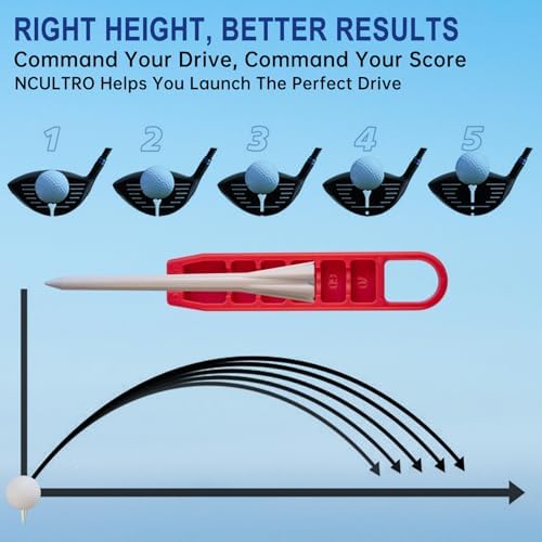 Golf Tee Height Tool, 6 Adjustable Settings, Fits Most Standard Tees - Image 2