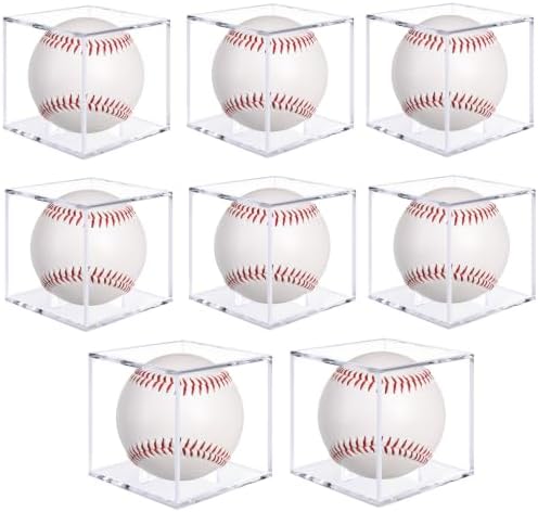 Guirnd 8 Pack Baseball Display Case, UV Protected Acrylic Baseball Holder by Guirnd