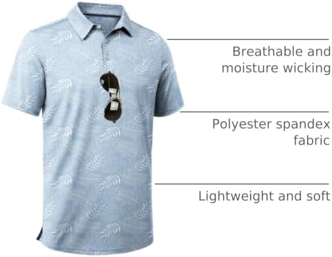 ZITY Men's Golf Shirts Short Sleeve Print Patterns Casual Collared Polo - Image 4