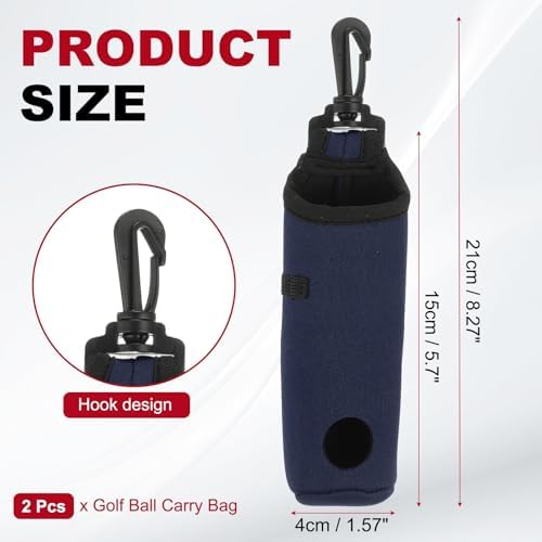 uxcell Golf Ball Carry Bag, Waist-Mounted Storage Bag Neoprene Golf Tee Holder - Image 2