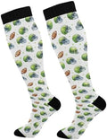 White Baseballs Stitching Compression Sock by Unknown
