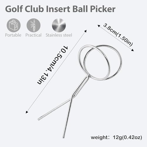 2xGolf Ball Retriever Pickup Tool Sturdy Lightweight Metal Supplies Reusable - Image 3