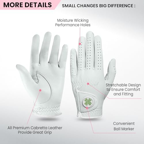 FINGER TEN Golf Gloves Women Cabretta Leather 1 Pack - Image 2