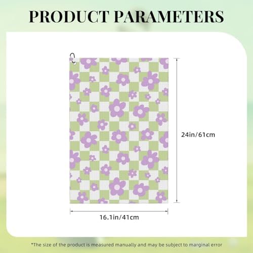Hippie Floral Golf Towel Microfiber - Image 2