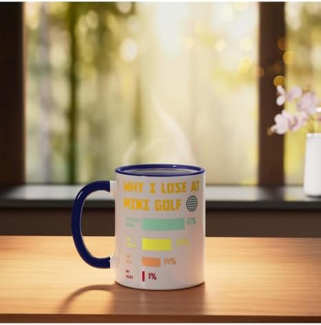 Mini Golf Champion Humor Family Golfers Ceramic Mug, Dark Blue/White - Image 3