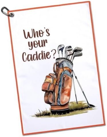 Who's Your Caddie Funny Golf Sports Golf Towel by GEYGIE