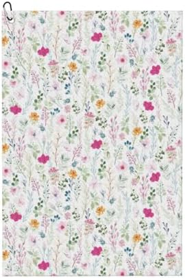 Watercolor Floral Golf Towel Microfiber by Unknown