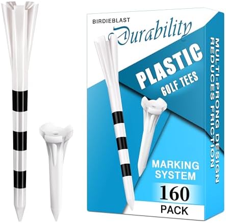 Professional Plastic or Wood or Rubber Golf Tees, Enhanced Durability & by BIRDIEBLAST
