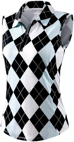 G Gradual Women's Golf Shirts Lightweight 1/4 Zip Collared Tank Top by GGradual