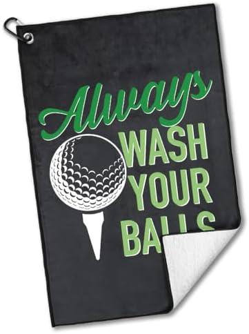 Always Wash Printed Polyester & Cotton Blend Golf Towel, Funny Golf Accessory by rofiowa