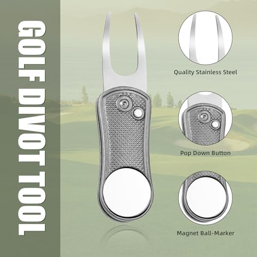 Mile High Life Golf Divot Repair Tool Metal/Foldable w Magnetic Ball Marker - Image 2