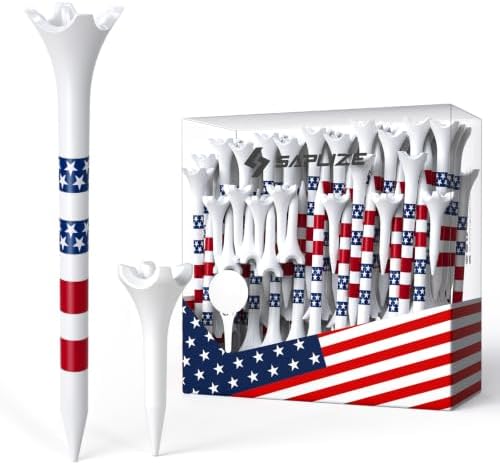 SAPLIZE Thick 100 or 50 Pack Plastic Golf Tees by SAPLIZE