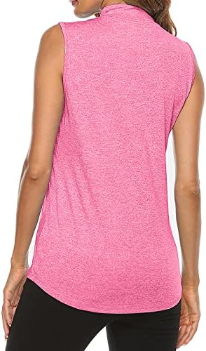 Tanst Sky Women's Sleeveless Golf Polo Shirts Quarter Zip Workout Tank Top - Image 2