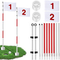 2 Pack Golf Flag Stick 6ft Putting Green Flag Golf Hole Cup Pole Pin Numbered by Duucoepl