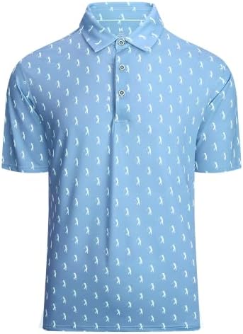 Alex Vando Mens Golf Shirt Moisture Wicking Print Performance Polo Shirt by AlexVando