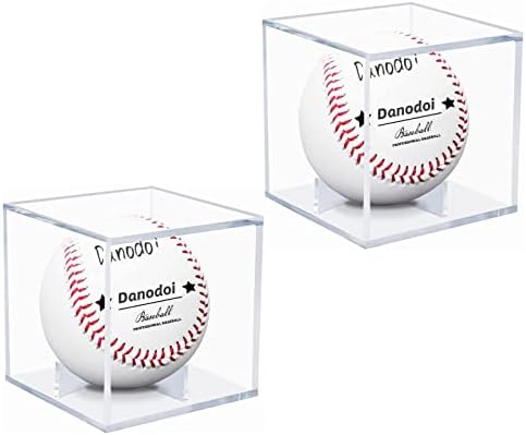 Danodoi 2 Pack UV Protected Clear Acrylic Baseball Display Cube by DANODOI