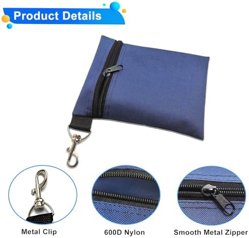 Golf Ball Pouch with Metal Clip, Zippered Golf Tee and Ball Pouch - Image 3