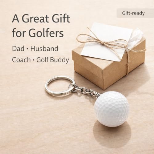kcrygogo Real Golf Ball With Keychain Bag Pendant Decorations White Golf Ball - Image 5