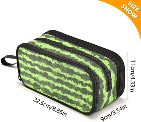 ZAZYXTJ Watermelon Print Large Capacity Pencil Case 3 Compartment Pen Pouch - Image 3