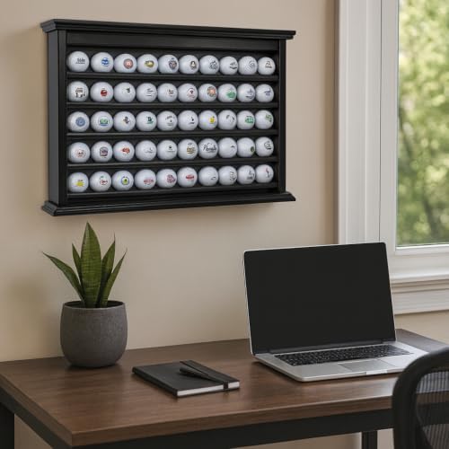 Golf Ball Display Case | Holds 50 Golf Balls | Handcrafted Solid Wood | Four - Image 2