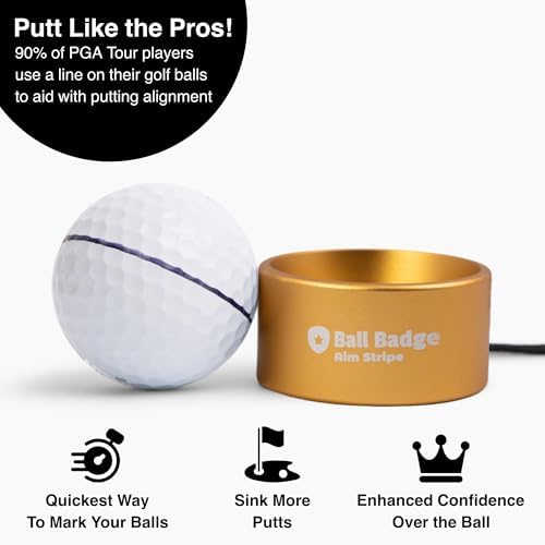 Aim Stripe, Golf Ball Alignment Tool, Full Metal, Training Aid - Image 2