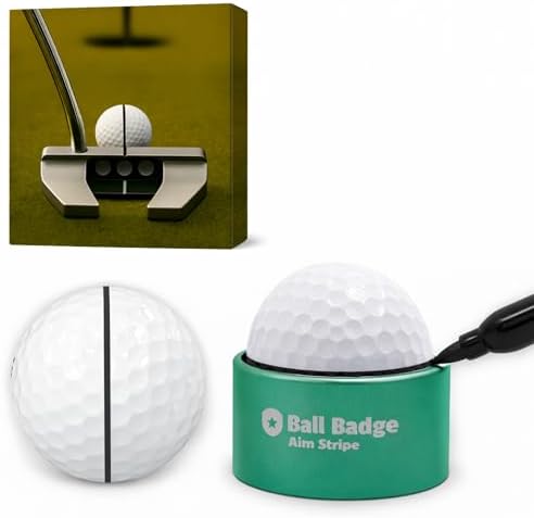 Aim Stripe, Golf Ball Alignment Tool, Full Metal, Training Aid by AlibiGolf