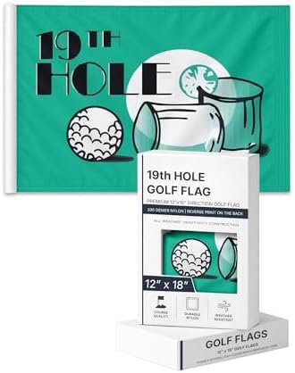 AGAS 19th Hole Golf Flag with Golf Tube Insert by AGASManufacturingGroup