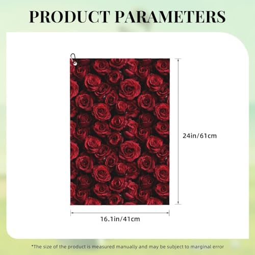 Red Rose Golf Towel Microfiber - Image 2