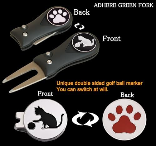 Adhere Golf Ball Markers Personlized Double Side Cute cat Logo Enamel - Image 2