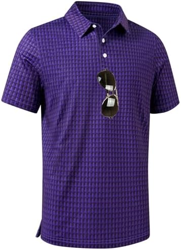 ZITY Men's Golf Shirts Short Sleeve Print Patterns Casual Collared Polo by ZITY