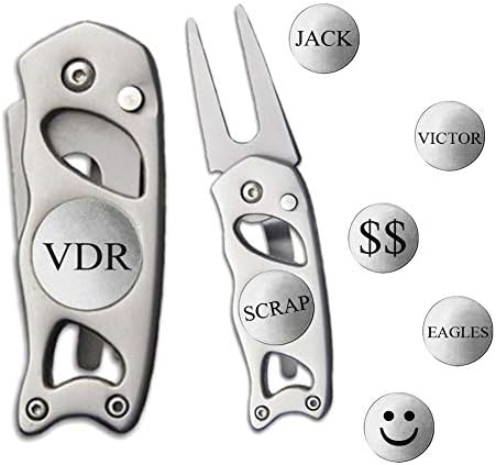 Personalized Switchblade Stainless Golf Divot Repair Tool & 2 Ball Markers - Image 6