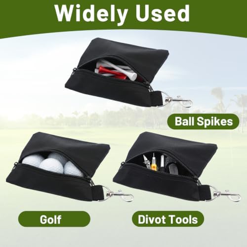 2 Pcs Golf Tee Bag, 6.7 × 5.5 Inch Nylon Zipper Golf Tee Pouch - Image 4