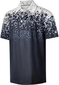 Mens Golf Shirt Short Sleeve Dry Fit Print Moisture Wicking Performance by FTFENTENG