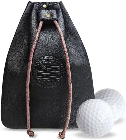 Real Leather Golf Valuables Pouch: USA Golf Tee Ball Bag by iSamzan