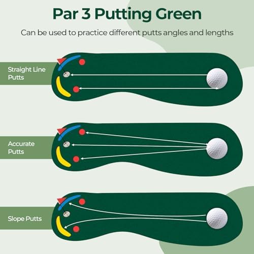 ULTIMATE Par Three Golf Putting Green 9.8 ft x 3 ft, Golf Practice Mat - Image 3
