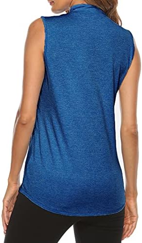 Tanst Sky Women's Sleeveless Golf Polo Shirts Quarter Zip Workout Tank Top - Image 2