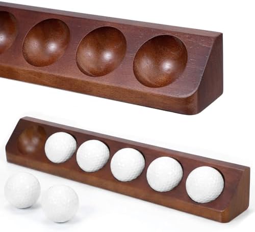 2-Pack Walnut Golf Ball Holder Display Case by Unknown